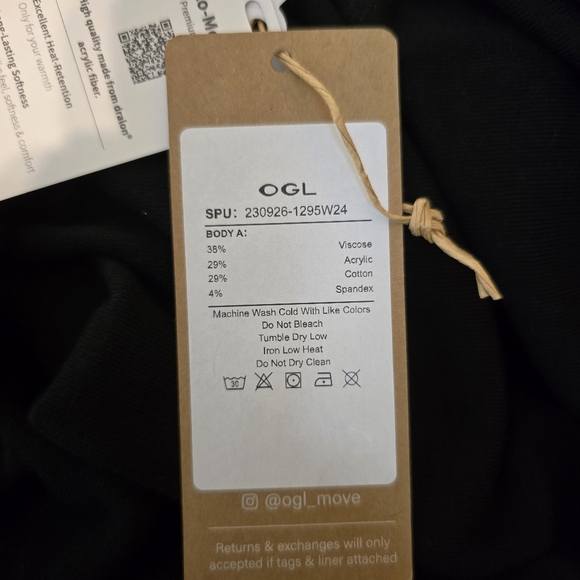 OGL ProWarm Thermal Ruched Sides Tuckable Mockneck Top Black L - Picture 8 of 12